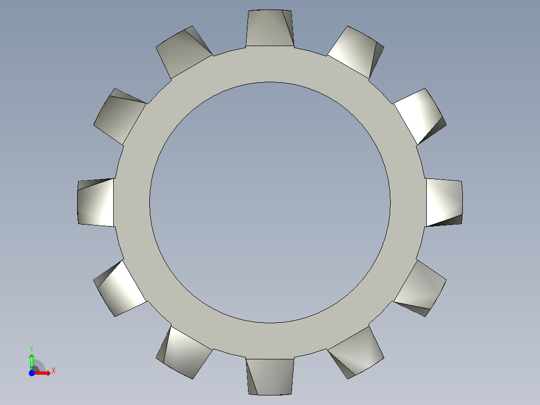 垫圈 外牙锁 公制-EXTERNAL TOOTH LOCK WASHER for M14 SCREW.STEP前视图