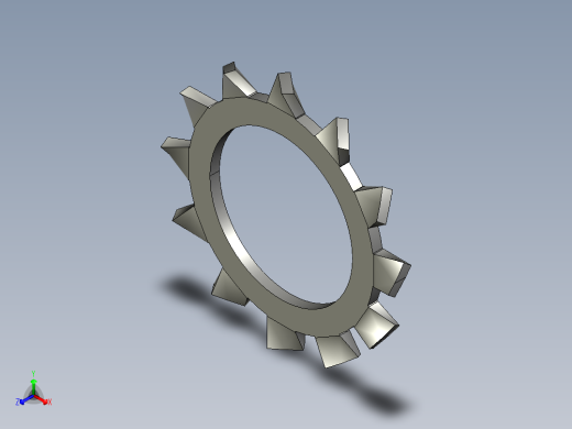 垫圈 外牙锁 公制-EXTERNAL TOOTH LOCK WASHER for M14 SCREW.STEP正等轴测缩略图