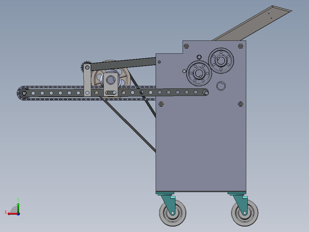 饺子皮机方案设计含sw三维后视图