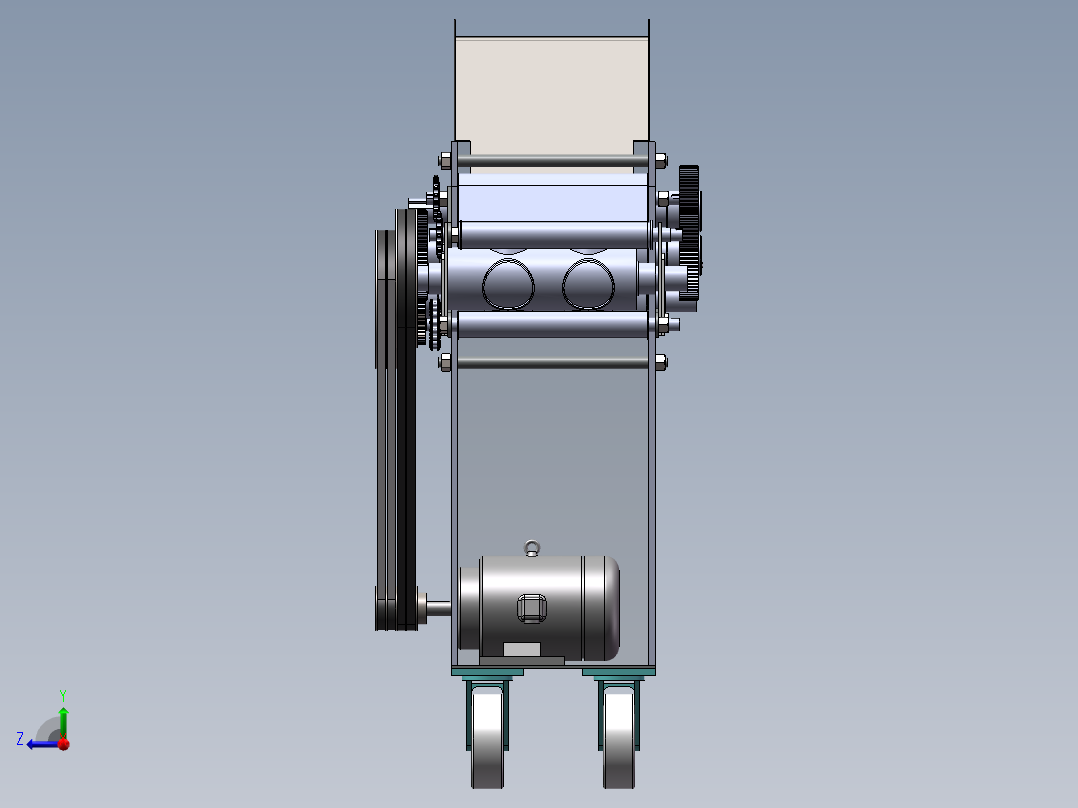 饺子皮机方案设计含sw三维右视图