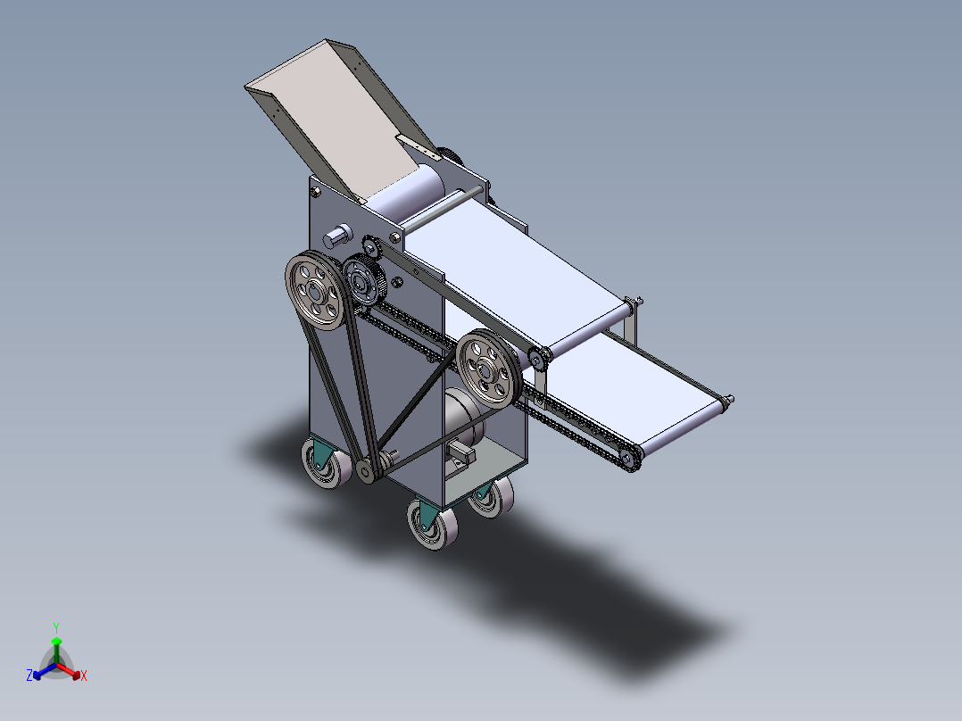 饺子皮机方案设计含sw三维正等轴测图
