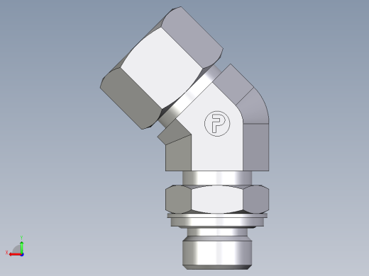 卡套式工业通用硬管接头EO_Adjustable_locknut_45_deg_elbow_VEE16SRCF后视缩略图