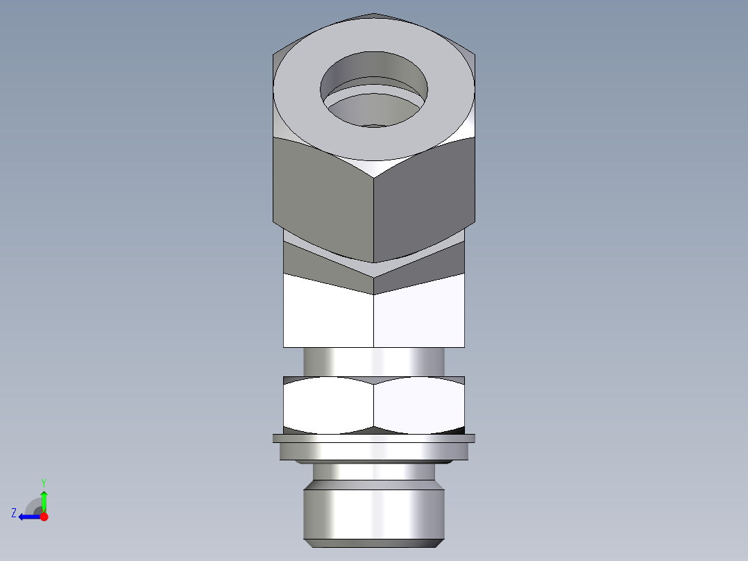 卡套式工业通用硬管接头EO_Adjustable_locknut_45_deg_elbow_VEE16SRCF右视图