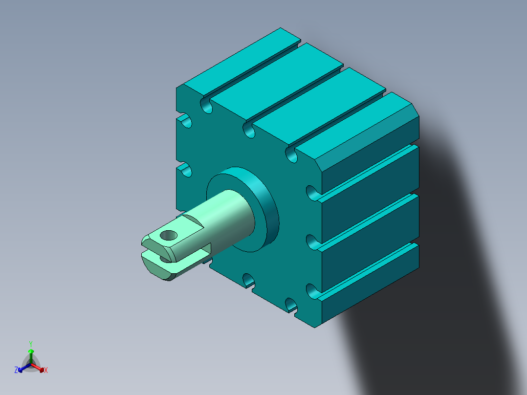 S5 单作用气缸正等轴测图