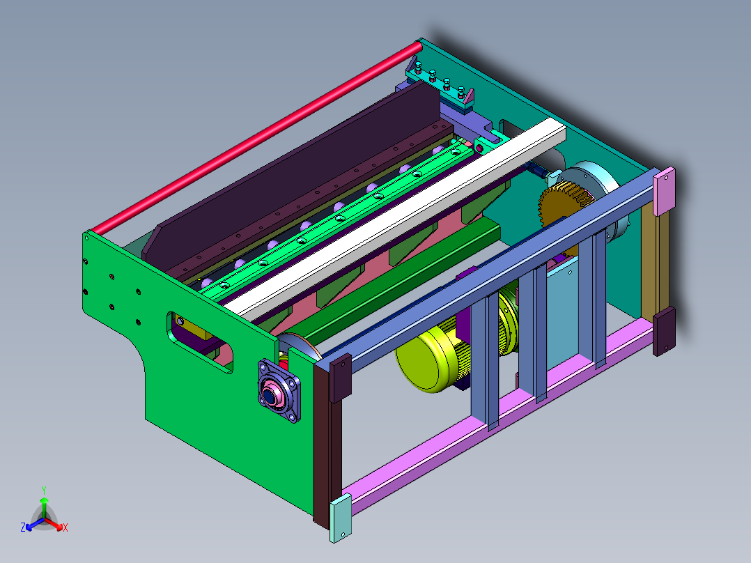 小型电动裁板机正等轴测图
