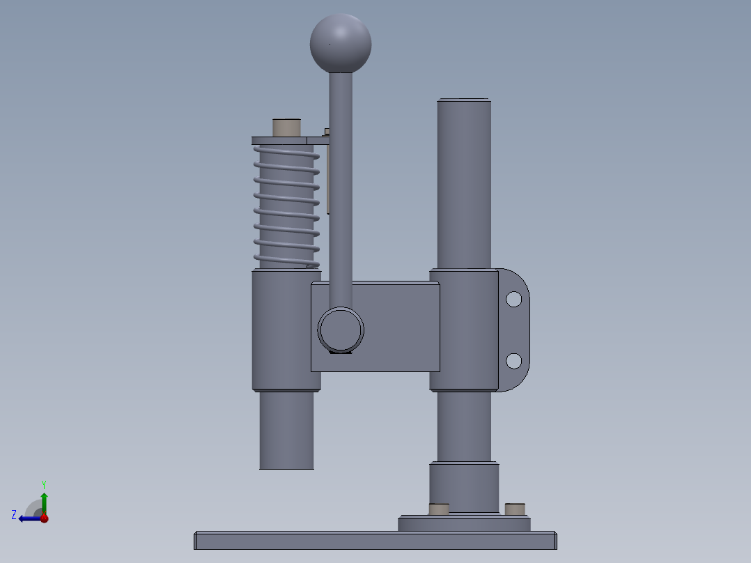 小型手动冲床右视图