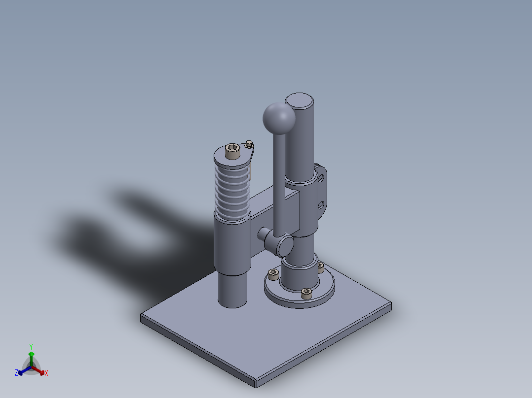 小型手动冲床正等轴测图