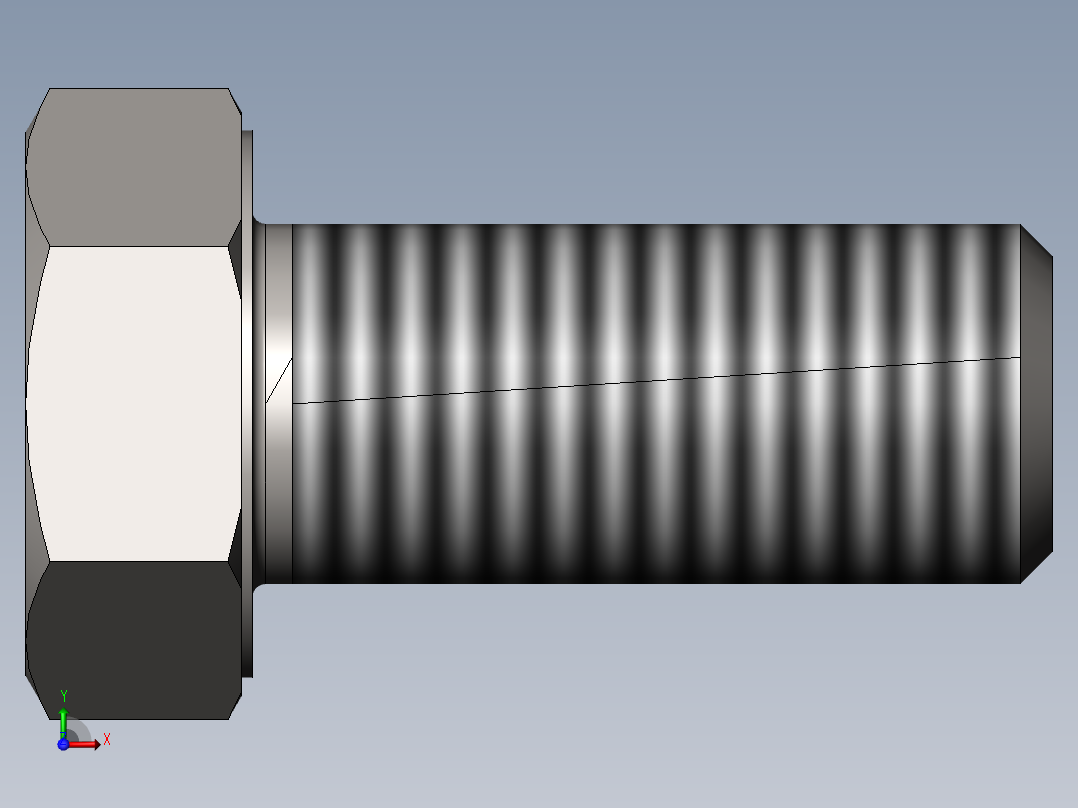 GB／T5781-2000六角头螺栓全螺纹C级(M27)×60前视图