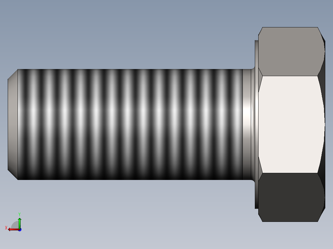 GB／T5781-2000六角头螺栓全螺纹C级(M27)×60后视图