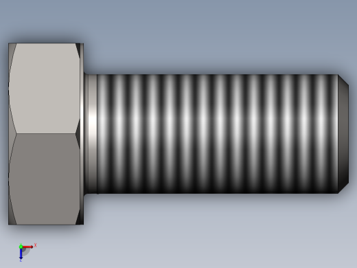 GB／T5781-2000六角头螺栓全螺纹C级(M27)×60俯视缩略图