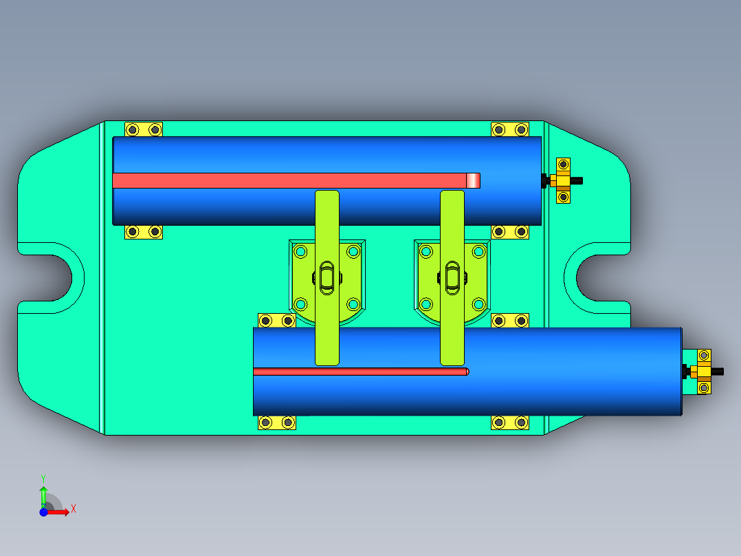 套筒铣双槽液压夹具前视图