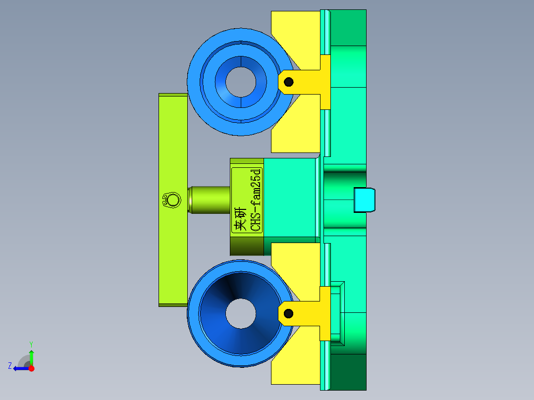 套筒铣双槽液压夹具右视图