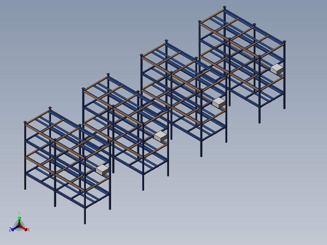 货架、自动化立体仓库正等轴测图