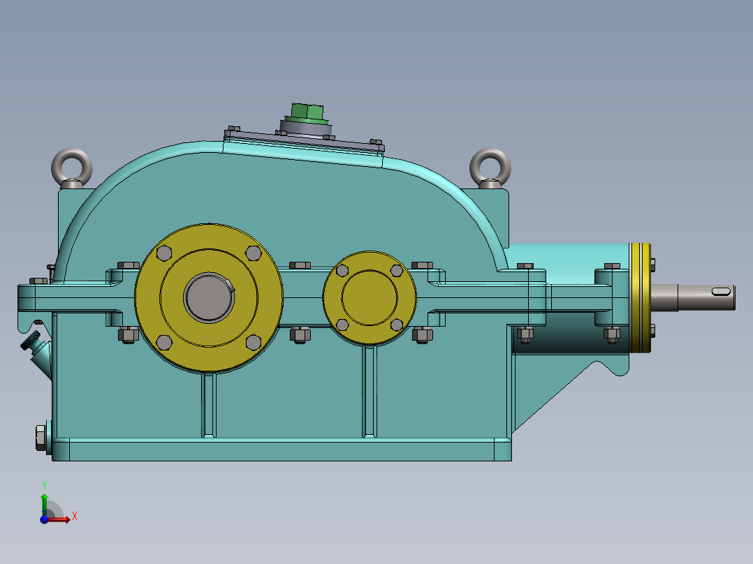 圆锥-圆柱减速器前视图