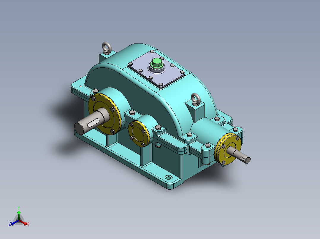 圆锥-圆柱减速器正等轴测图
