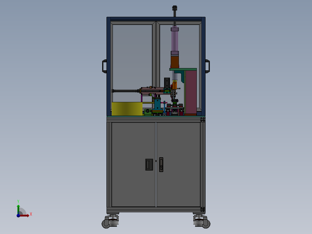 转子硅钢片磁铁钢套压装机前视图