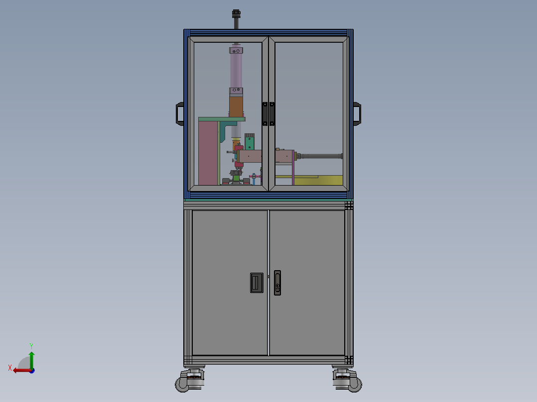转子硅钢片磁铁钢套压装机后视图
