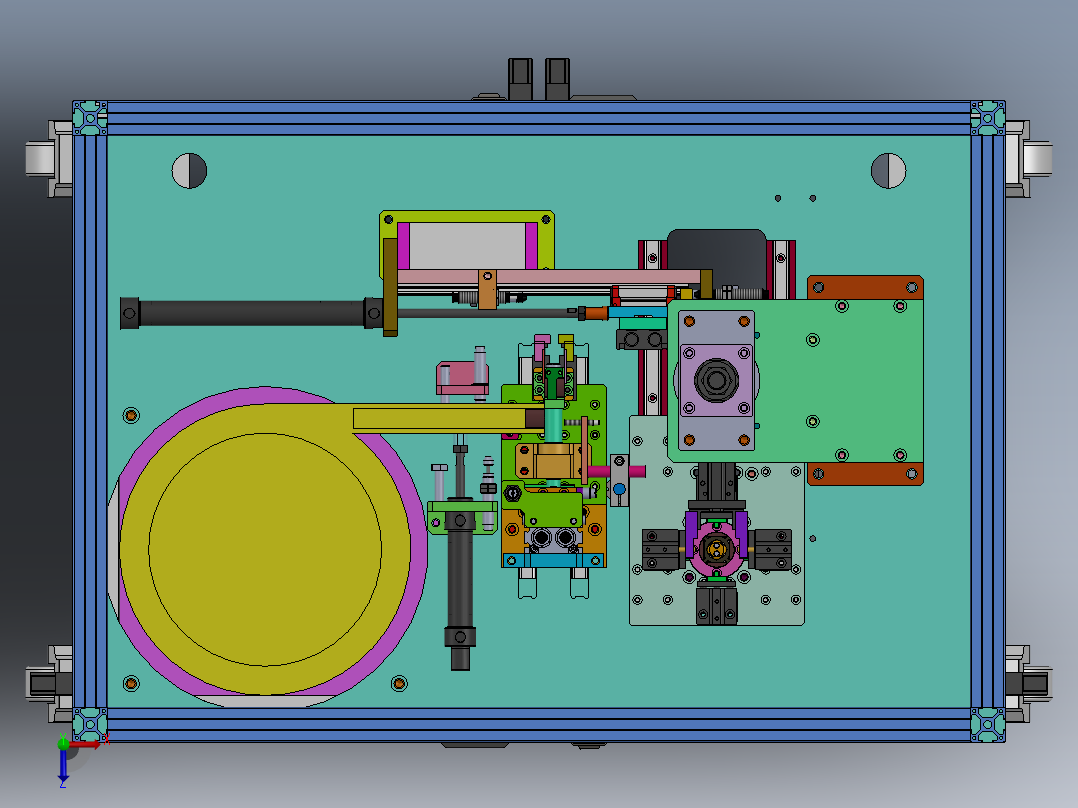 转子硅钢片磁铁钢套压装机俯视图
