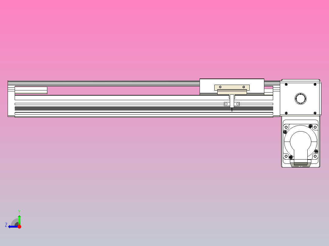 皮带直线轴半封闭可选导轨TPA-HNB-105D-90-L250-RP-C-P20-N3右视图