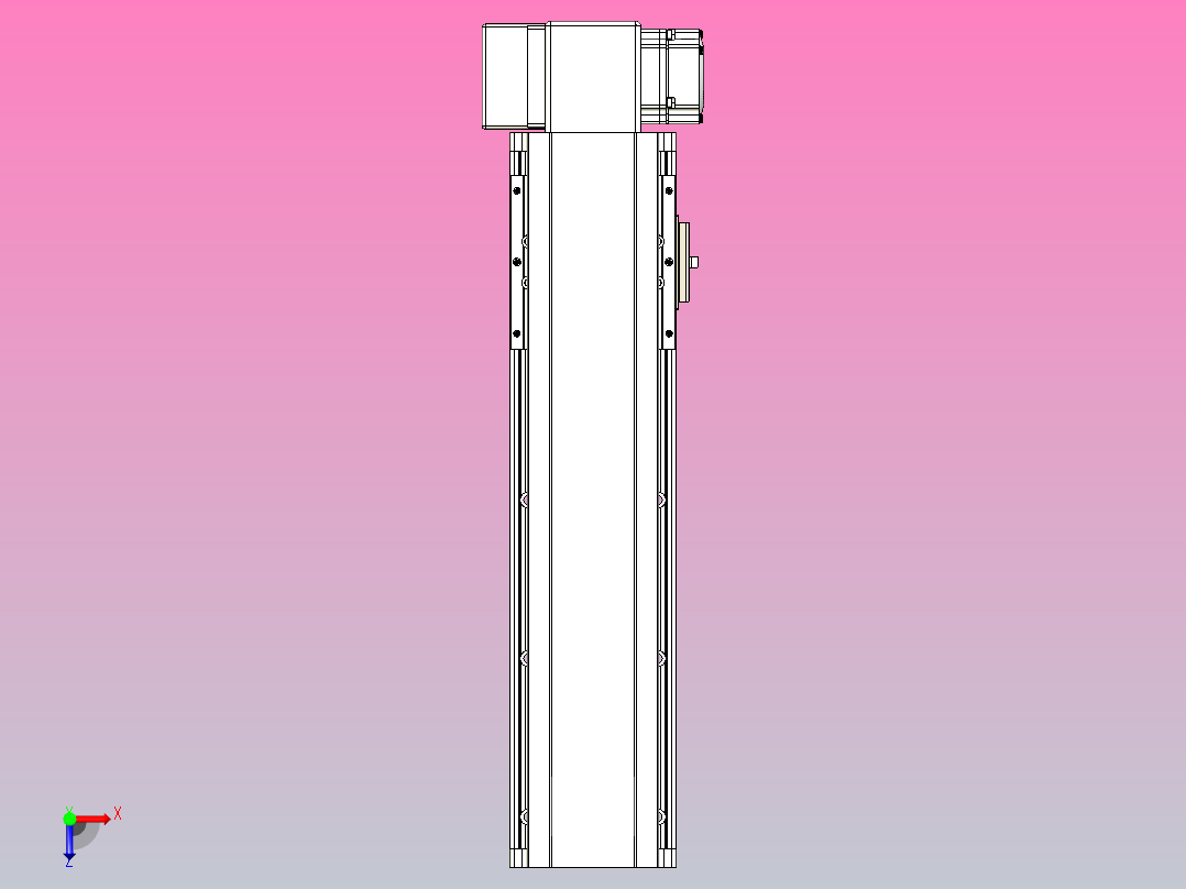 皮带直线轴半封闭可选导轨TPA-HNB-105D-90-L250-RP-C-P20-N3俯视图