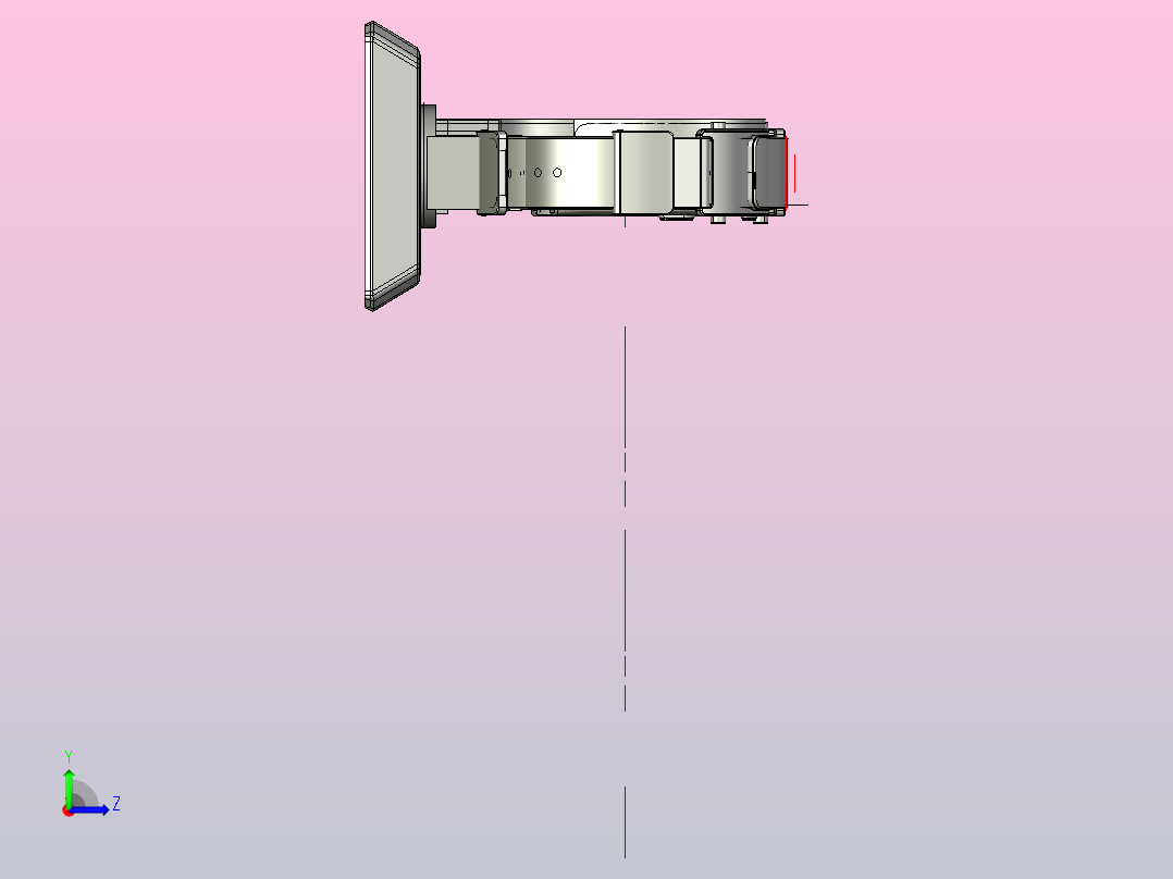 钢带手表模型左视图