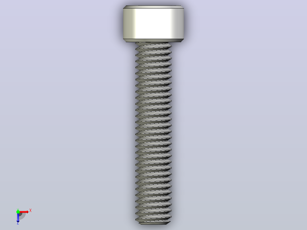 M6 x 1mm螺纹30mm长内六角螺钉.x_t俯视图