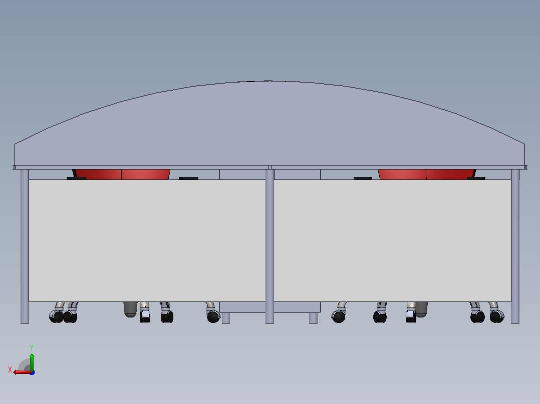 Solidworks办公室2人办公桌后视图