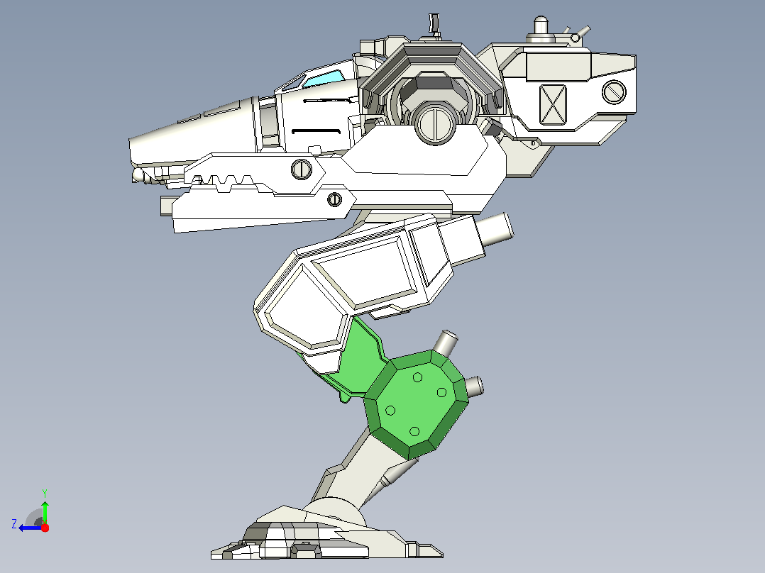 Cancer Mech.巨蟹机甲造型右视图