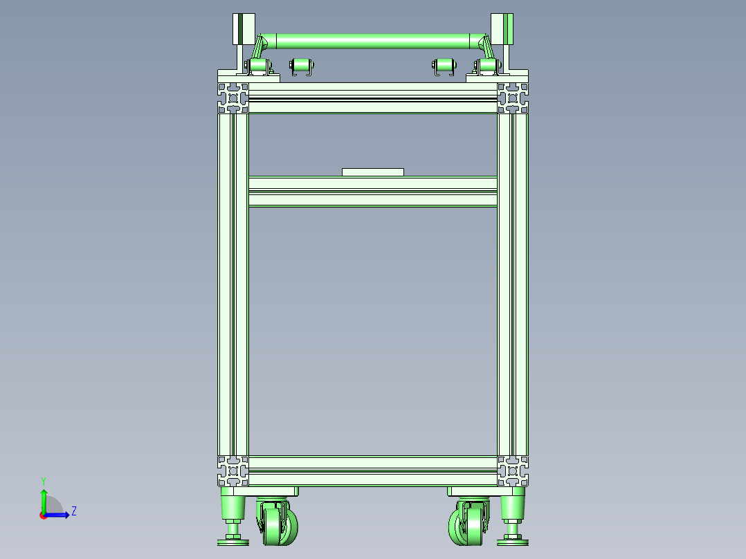 解除止回组件的远距离把手操作机构左视图