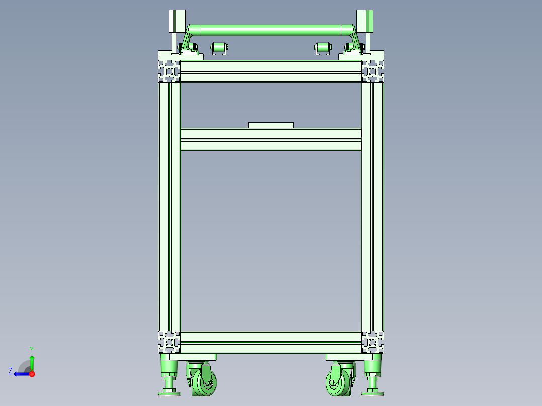 解除止回组件的远距离把手操作机构右视图