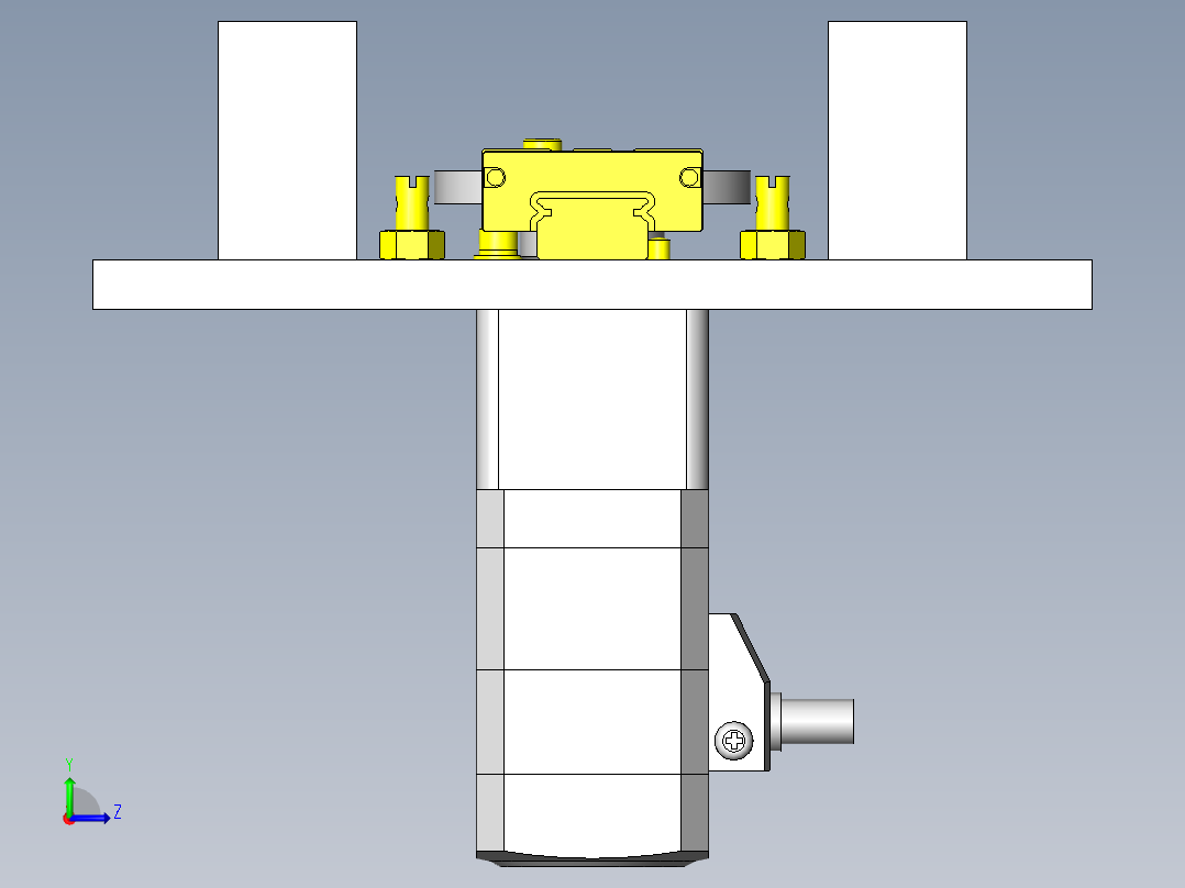 可调节支承负载的夹头机构左视图