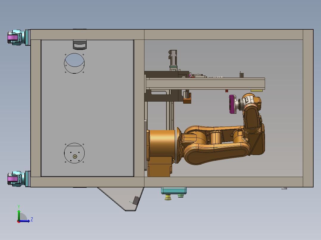 触摸板外观及尺寸检测机sw17可编辑左视图