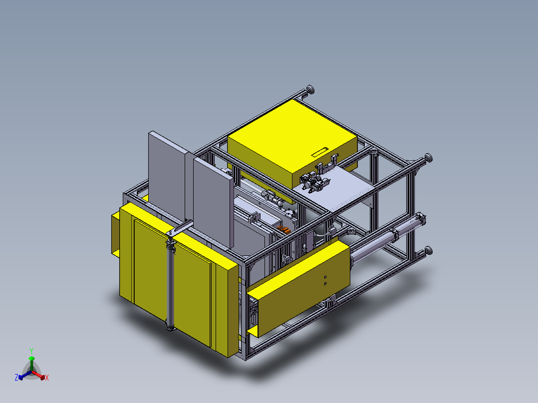 真空成型机3D图纸 F341正等轴测图