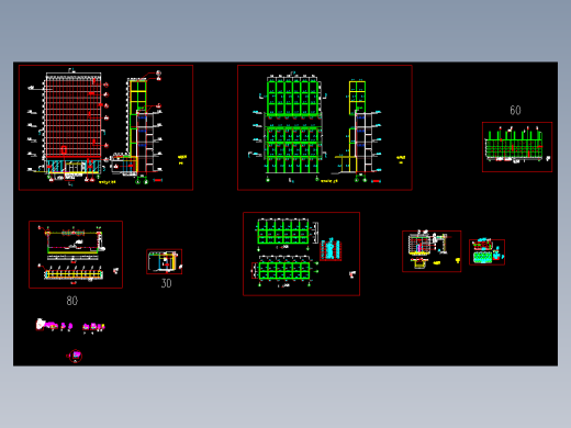 铝单板幕墙雨篷节点cad图纸纸结构cad施工图