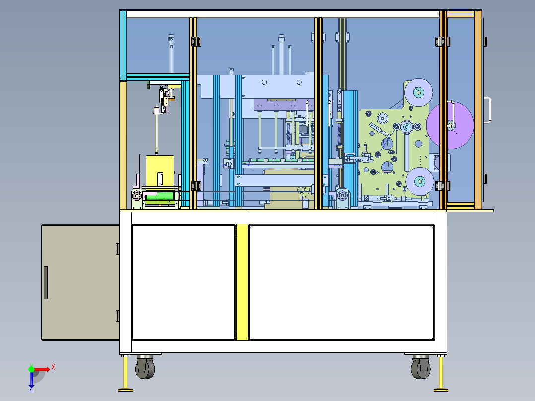 电池贴侧胶机3D图纸H605俯视图