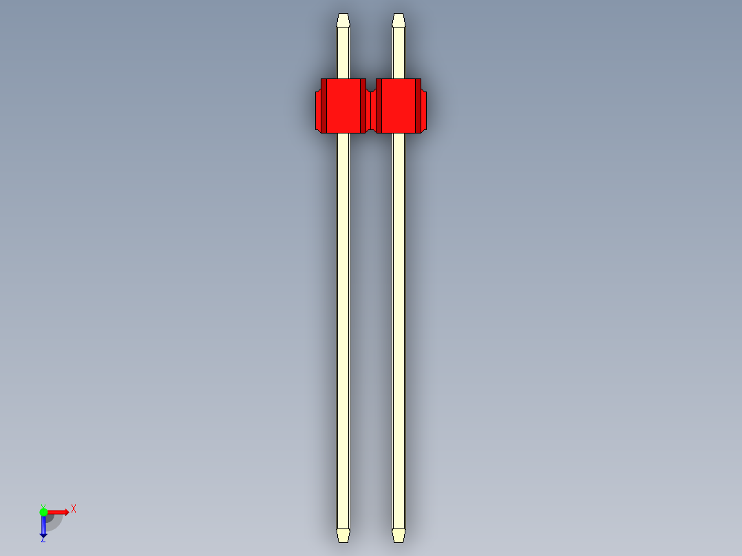 彩色公头100mil（2.54mm）系列-DS1021_red_3x02p_100mil_Type19_rev1.0俯视图