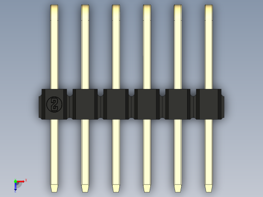 彩色公排针 100mil 2.54mm 系列-DS1022_black_3x06p_100mil_TypeD_rev1.0俯视缩略图