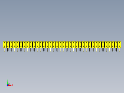 彩色公排针 100mil 2.54mm 系列-DS1022_yellow_2x36p_100mil_TypeD_rev1.0前视缩略图