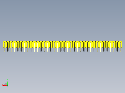 彩色公排针 100mil 2.54mm 系列-DS1022_yellow_2x36p_100mil_TypeD_rev1.0后视缩略图