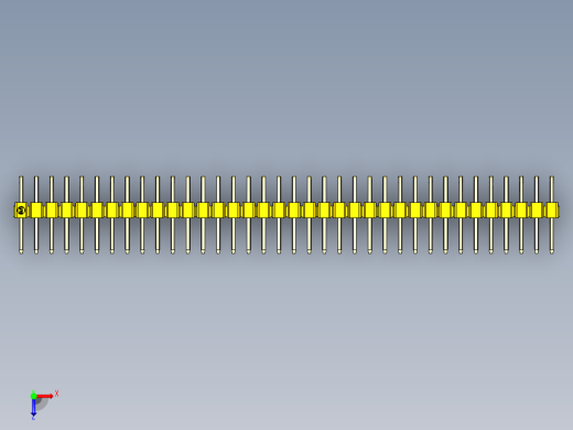 彩色公排针 100mil 2.54mm 系列-DS1022_yellow_2x36p_100mil_TypeD_rev1.0俯视缩略图