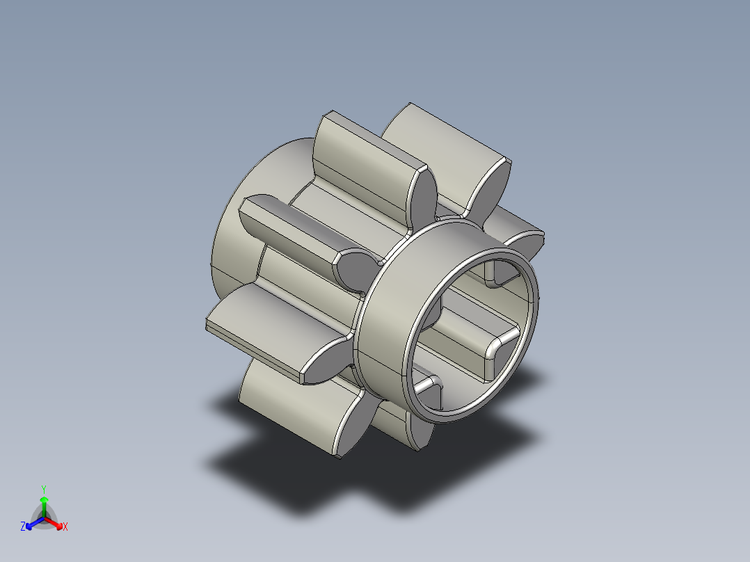 3647 - 4211432 - Medium Stone Grey Technic Gear 8 Tooth.STEP主视图