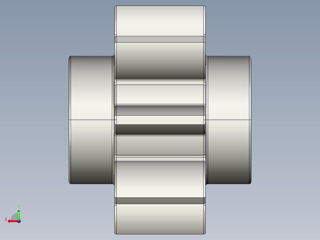 3647 - 4211432 - Medium Stone Grey Technic Gear 8 Tooth.STEP后视图
