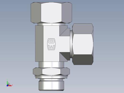 卡套式工业通用硬管接头EO_Adjustable_locknut_run_tee_LEE25SMCF前视缩略图