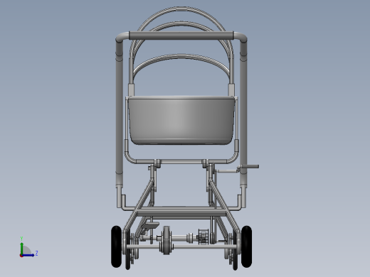 多功能婴儿护理车设计-多功能婴儿推车SW三维模型+5张CAD图纸说明书+仿真视频左视缩略图