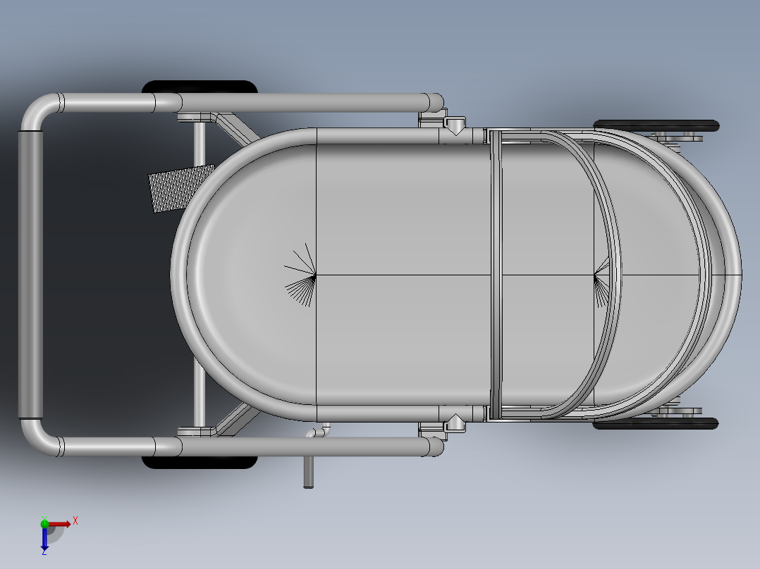 多功能婴儿护理车设计-多功能婴儿推车SW三维模型+5张CAD图纸说明书+仿真视频俯视图