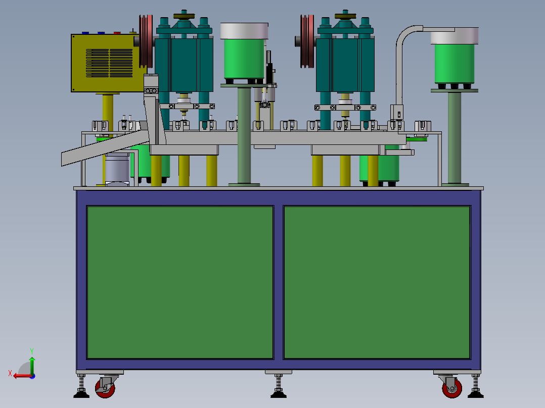 五金冲压铆接自动组装机后视图
