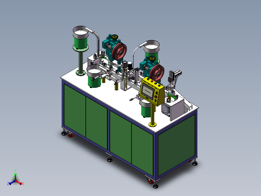 五金冲压铆接自动组装机正等轴测图