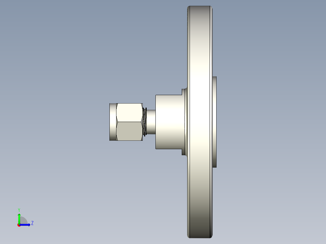 不锈钢ANSI法兰适配器，1-4英寸左视图