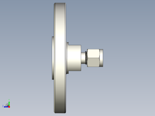 不锈钢ANSI法兰适配器，1-4英寸右视缩略图