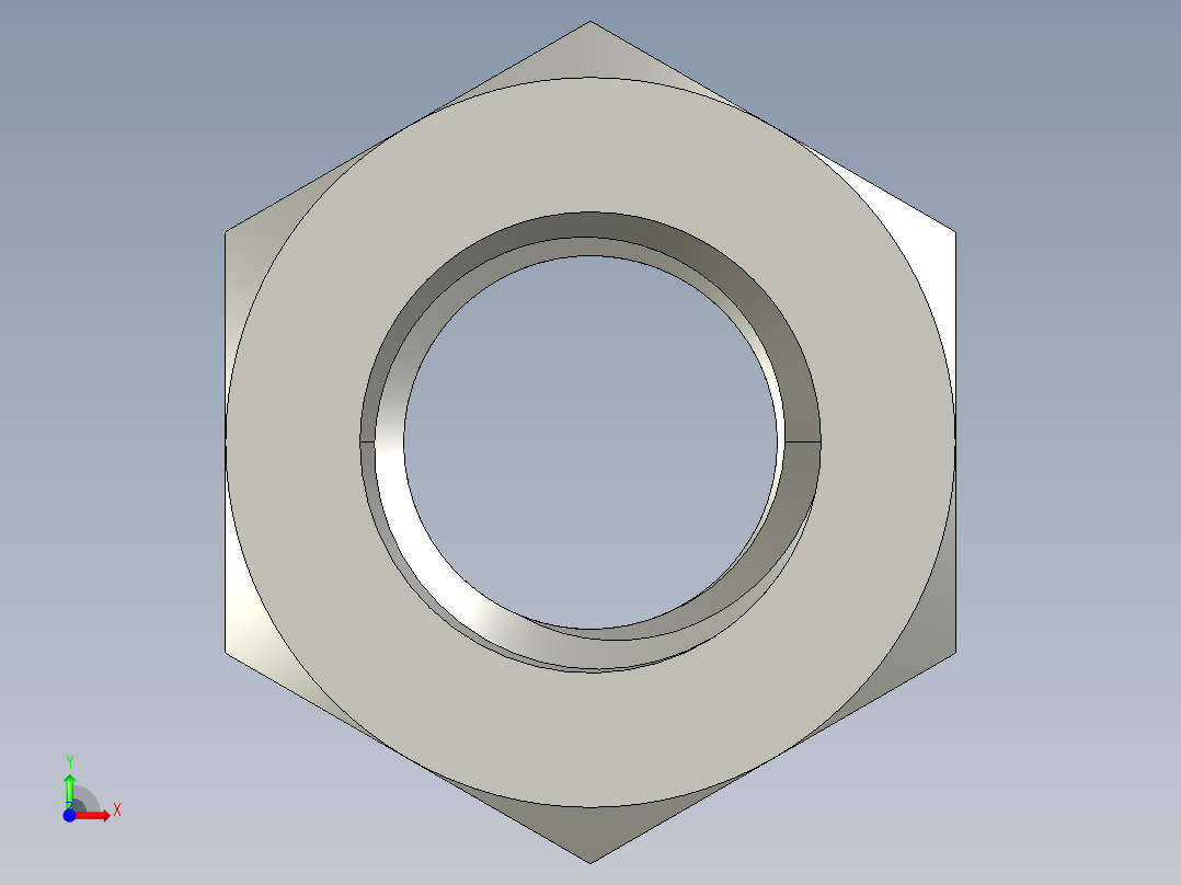 公制六角螺母-Metric Hex Nuts M12 x 1.75mm Thread前视图